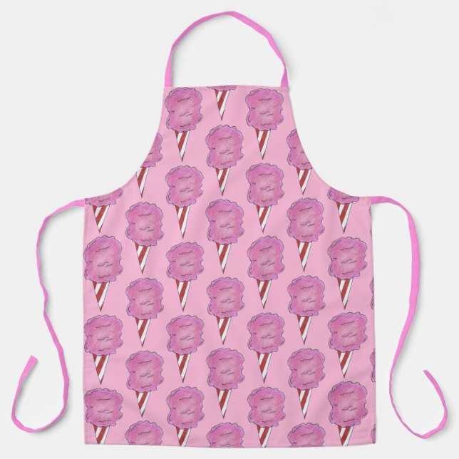 Pink Spun Sugar Cotton Candy Fairy Floss Carnival Apron (Front)