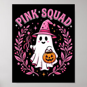 Pink squad breast cancer halloween ghost poster