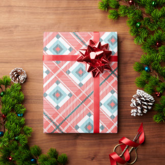 Pink Square Christmas 30"x6' Wrapping Paper