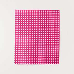 Pink square mesh grid  tapestry