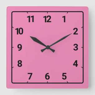Pink Square Wall Clock