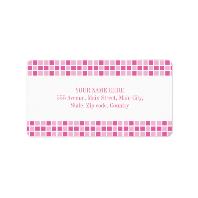 Pink Squares Pattern Label (Front)