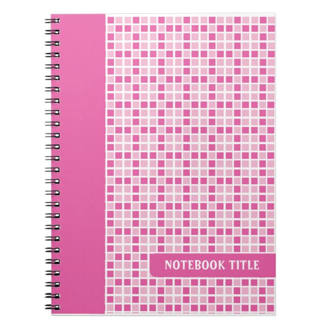 Pink Squares Pattern Notebook (Front)
