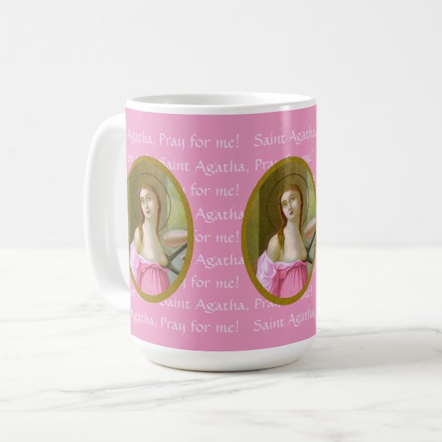 Pink St. Agatha (M 003) 15 oz. Coffee Mug  (Front Left)
