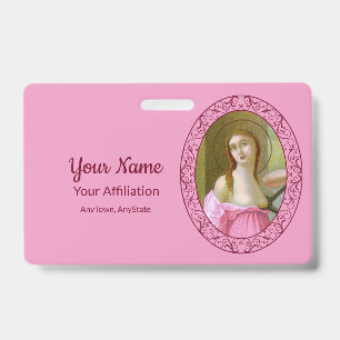 Pink St. Agatha (M 003) Badge 1 ID Badge