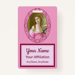 Pink St. Agatha (M 003) Badge 3 ID Badge