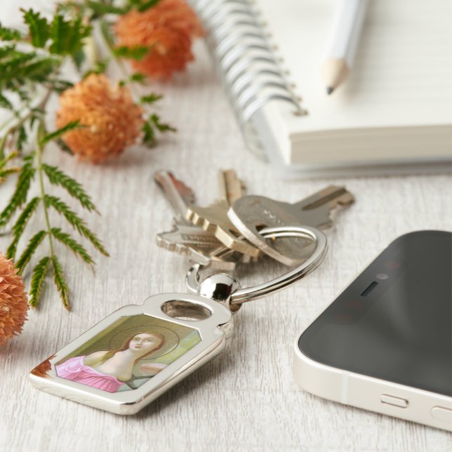 Pink St. Agatha (M 003) Key Ring (Side)