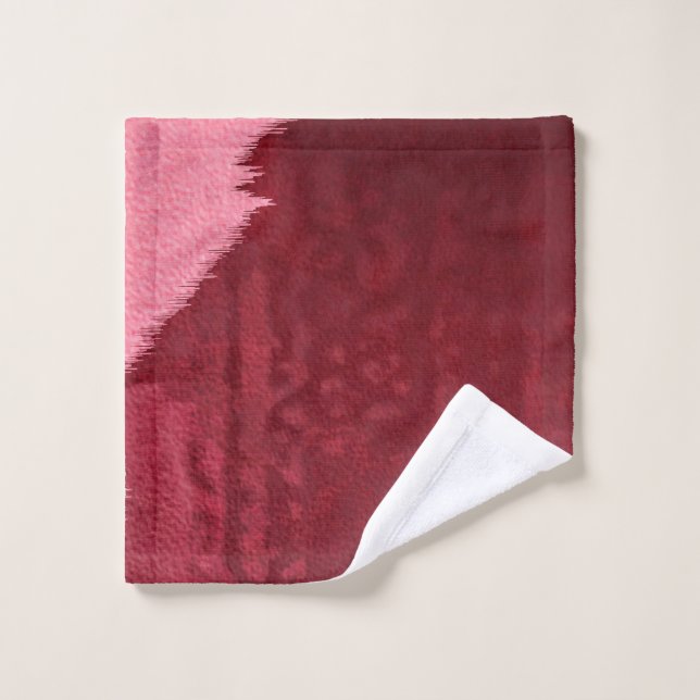 Pink Stain on Red Towel (Wash Cloth)