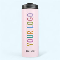 Pink Stainless Steel Tumbler Logo Branded 12 fl oz