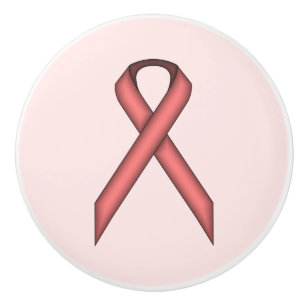 Pink Standard Ribbon by Kenneth Yoncich Ceramic Knob