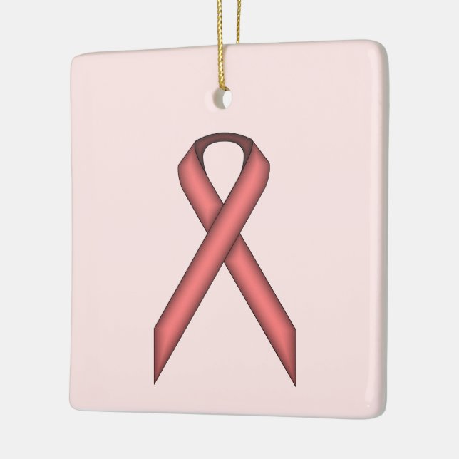 Pink Standard Ribbon by Kenneth Yoncich Ceramic Tree Decoration (Left)