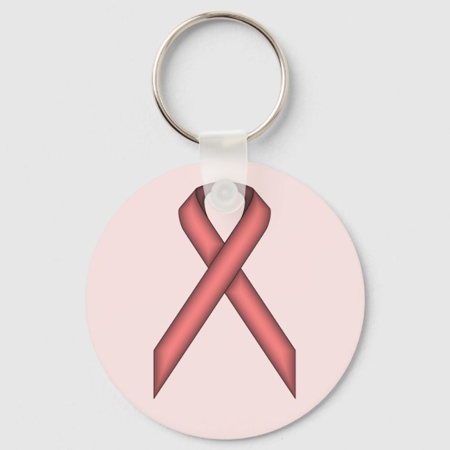 Pink Standard Ribbon by Kenneth Yoncich Key Ring (Front)