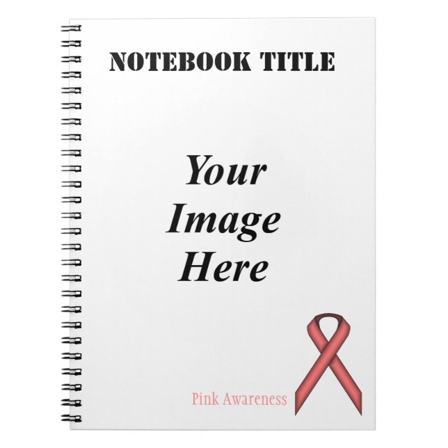 Pink Standard Ribbon by Kenneth Yoncich Notebook (Front)
