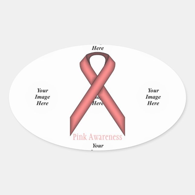 Pink Standard Ribbon by Kenneth Yoncich Oval Sticker (Front)