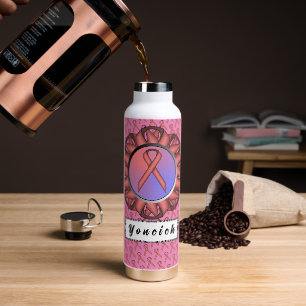 Pink Standard Ribbon by Kenneth Yoncich Water Bottle