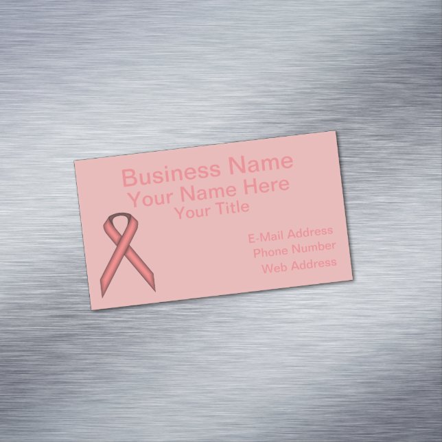 Pink Standard Ribbon Magnetic Business Card (In Situ)