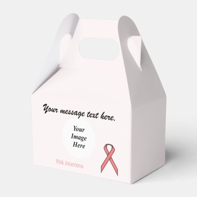 Pink Standard Ribbon Template by Kenneth Yoncich Favour Box (Front Side)