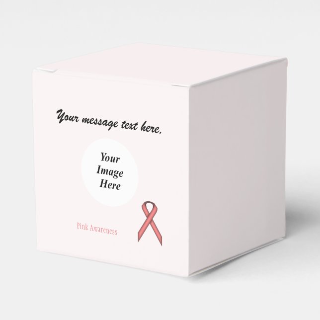 Pink Standard Ribbon Template by Kenneth Yoncich Favour Box (Front Side)