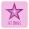 Pink Star '1st Prize' round sticker pale pink