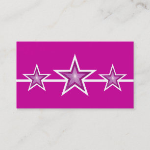 Pink Star 3 stars business card pink