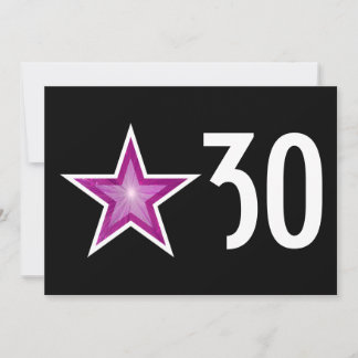 Pink Star 'Age' birthday invitation black