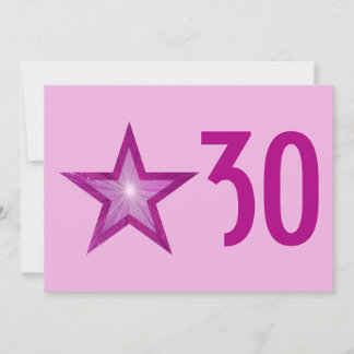 Pink Star 'Age' birthday invitation pale pink