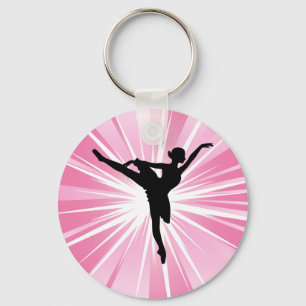 Pink Star Ballerina Key Ring