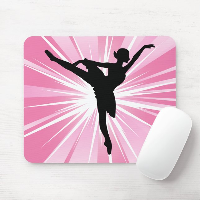 Pink Star Ballerina Mouse Pad (With Mouse)