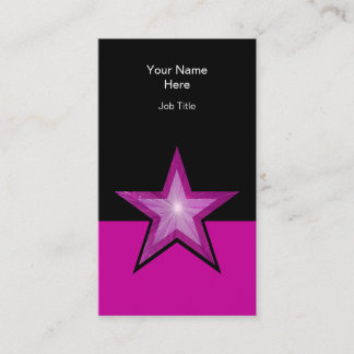 Pink Star business card pink black vertical