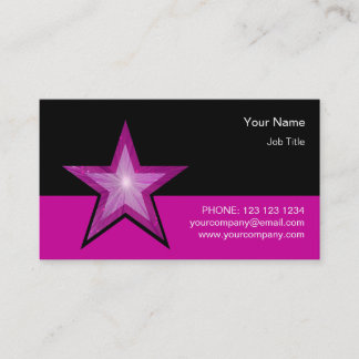 Pink Star business card template pink black
