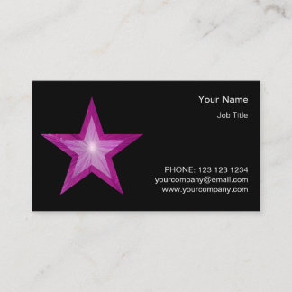 Pink Star business card template side star black
