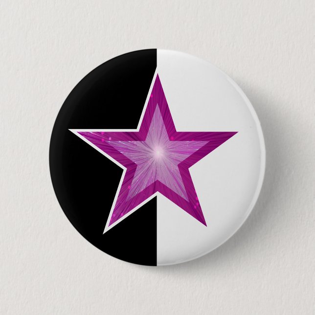 Pink Star button black white (Front)