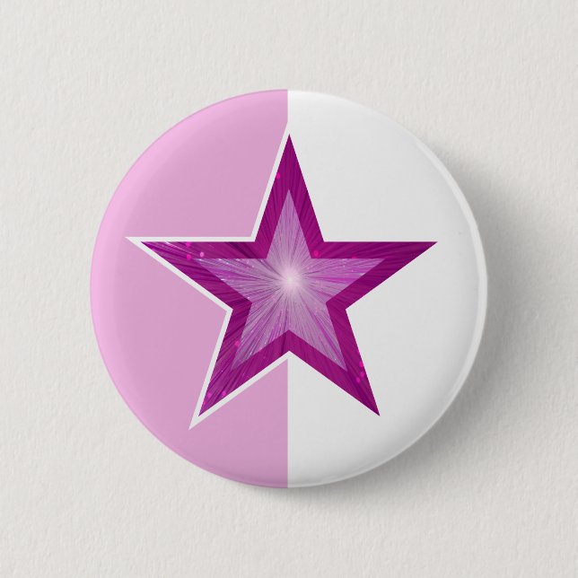 Pink Star button pale pink white (Front)