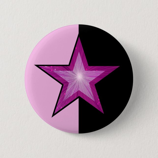 Pink Star button pink black (Front)