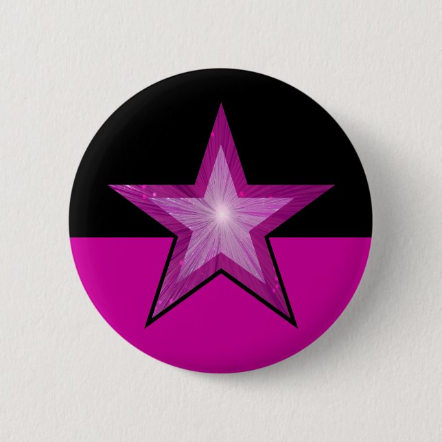 Pink Star button pink black (Front)