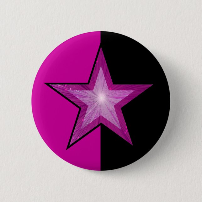 Pink Star button pink black (Front)