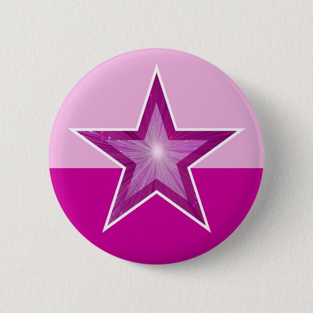 Pink Star button two tone pink (Front)