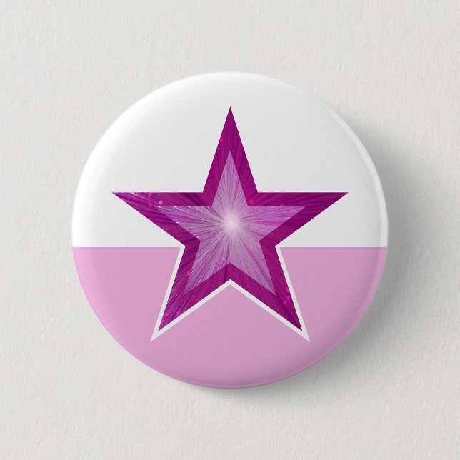 Pink Star button white pale pink (Front)
