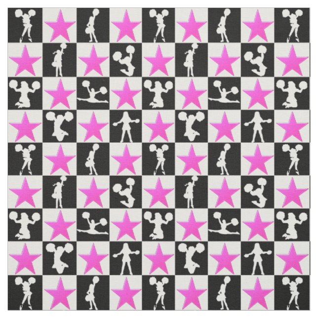 PINK STAR CHEERLEADER FABRIC (Swatch)