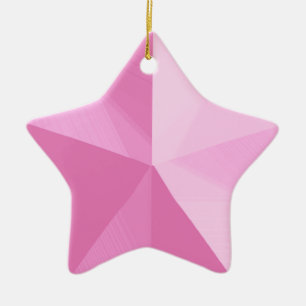 Pink Star Christmas Ornament Customisable Template