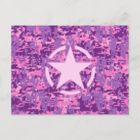 Pink Star Deco on Digital Camo Style