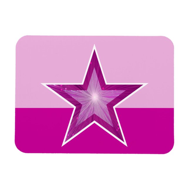 Pink Star flexible magnet pink two colour (Horizontal)