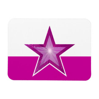 Pink Star flexible magnet white pink