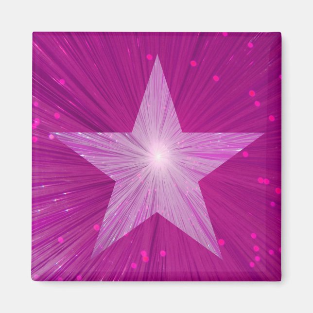 Pink Star fridge magnet square (Front)
