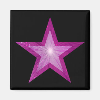 Pink Star fridge magnet square black