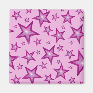 Pink Star fridge magnet square pale pink