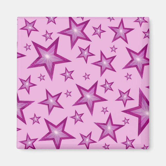 Pink Star fridge magnet square pale pink (Front)