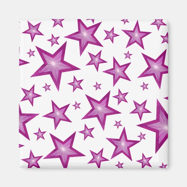 Pink Star fridge magnet square white (Front)