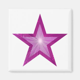 Pink Star fridge magnet square white