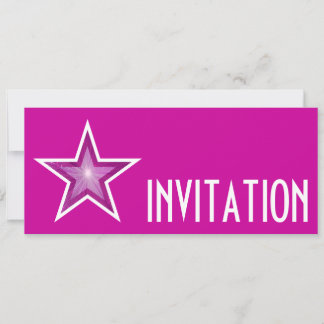Pink Star 'INVITATION' pink long Invitation